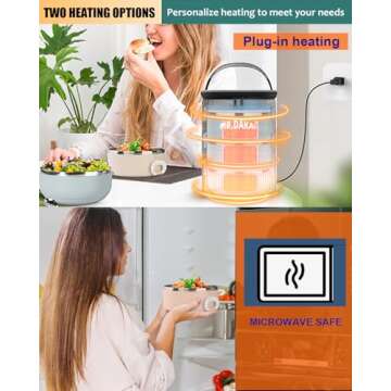 Mr.Dakai Electric Heated Lunch Box, Thermal Bento Lunch Box for Kids & Adults, Stackable Stainless Steel Bento Lunch Box Adult, Portable Food Warmer Hot Food Lunch Box 3 Tier Insulated Container