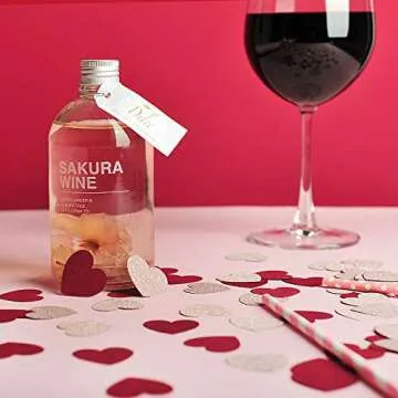 Glitter Heart Confetti for Table Wedding Birthday Party Decoration, 1.2 inch in Diameter (rose gold glitter,burgundy,200pc)