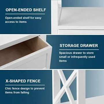 Giantex Nightstand Set of 2 Small End Tables W/Storage Shelf and Wooden Drawer 16"×12"×20" for Living Room Bedroom Bedside Accent Home Furniture Mini Side Table (White)