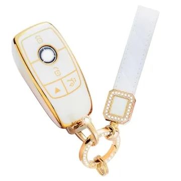 LCWPJWWS Mercedes Benz Key Fob Cover - Stylish 360 Degree Protection for E-Class, S-Class, C-Class, ...