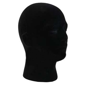 LIAMTU Male Wigs Display Mannequin Head Stand Model HTC Vive VR Headsets Mount Styrofoam Foam Black