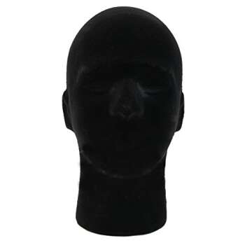 LIAMTU Male Wigs Display Mannequin Head Stand Model HTC Vive VR Headsets Mount Styrofoam Foam Black