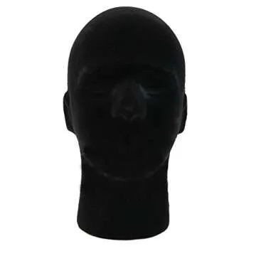 LIAMTU Male Wigs Display Mannequin Head Stand Model HTC Vive VR Headsets Mount Styrofoam Foam Black