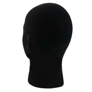 LIAMTU Male Wigs Display Mannequin Head Stand Model HTC Vive VR Headsets Mount Styrofoam Foam Black