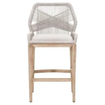Star International Furniture Woven Loom 30" Fabric Barstool in Taupe Gray