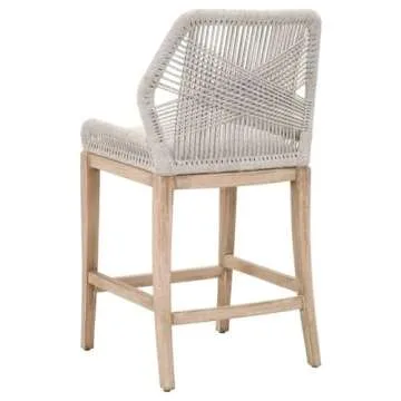 Star International Furniture Woven Loom 30" Fabric Barstool in Taupe Gray