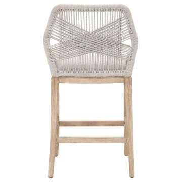 Star International Furniture Woven Loom 30" Fabric Barstool in Taupe Gray
