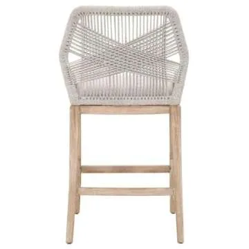 Star International Furniture Woven Loom 30" Fabric Barstool in Taupe Gray