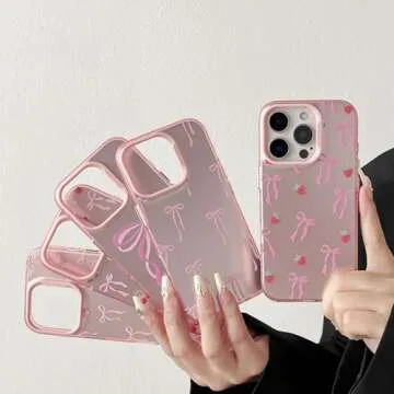 ZTOFERA iPhone 16 Pro Max Pink Ribbon Bow Case