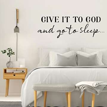 SUPERDANT Wall Decals Give It to God Quotes Wall Stickers Vinyl Wall Decor Art Stickers DIY Saying Wall Art Decal Sticker Home Decoration for Living Room Bedroom Kitchen Black