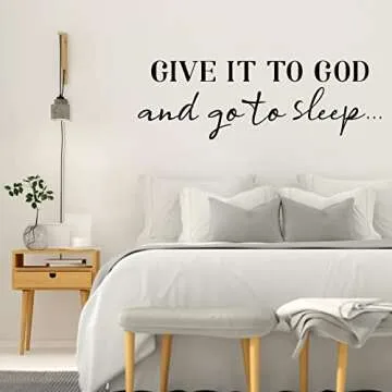 SUPERDANT Wall Decals Give It to God Quotes Wall Stickers Vinyl Wall Decor Art Stickers DIY Saying Wall Art Decal Sticker Home Decoration for Living Room Bedroom Kitchen Black