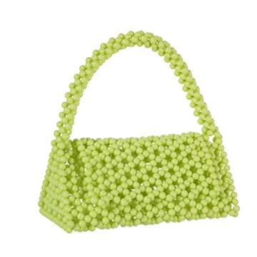 Abvokury YUSHINY Candy Color Acrylic Beaded Hollow Handbag Evening Clutch Triangle Bag for Wedding P...