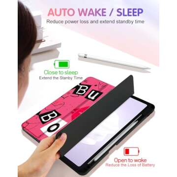 Uppuppy Cute iPad Air 11 Case with Pencil Holder