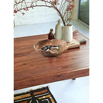 Handmade Teak Wood Decorative Bowl Bali Inspired Centerpiece