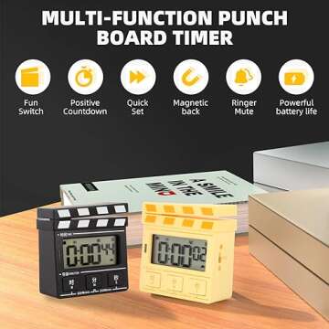 Timers,Classroom Timer for Kids,Kitchen Timer for Cooking,Egg Timer,Magnetic Digital Timer for Teacher,Study,Exercise,Oven,Cook,Baking,Desk - 2 Pack