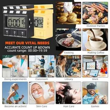 Timers,Classroom Timer for Kids,Kitchen Timer for Cooking,Egg Timer,Magnetic Digital Timer for Teacher,Study,Exercise,Oven,Cook,Baking,Desk - 2 Pack