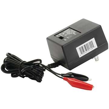 UPG D1724 Sealed Lead Acid Battery Charger (6V/12V Switchable Single-Stage With Alligator Clips)