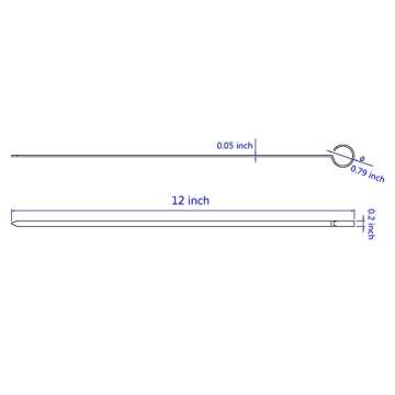 MASTER COOK Kabob Skewers 12" Flat Stainless Steel BBQ Set, Reusable Sticks, Sliver