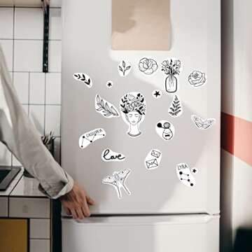 LetSketch Mini Sticker Maker, Thermal Picture Inkless Monochrome Printer, Sticker Printer, Wireless Bluetooth Receipt Printer, 300DPI for Journal Book/Note/Label/Photo(7 Rolls Thermal Paper)