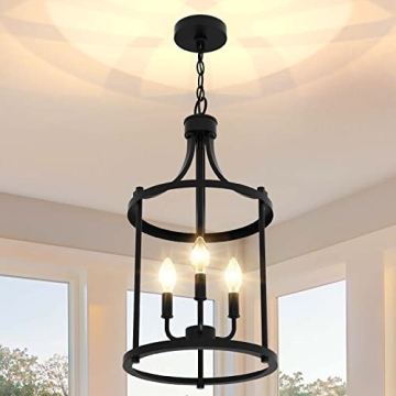 Stylish PARTPHONER Black Chandelier for Elegant Spaces