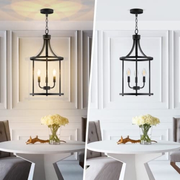 Stylish PARTPHONER Black Chandelier for Elegant Spaces