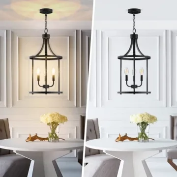 Stylish PARTPHONER Black Chandelier for Elegant Spaces