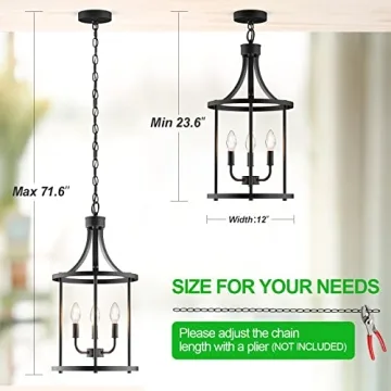 Stylish PARTPHONER Black Chandelier for Elegant Spaces