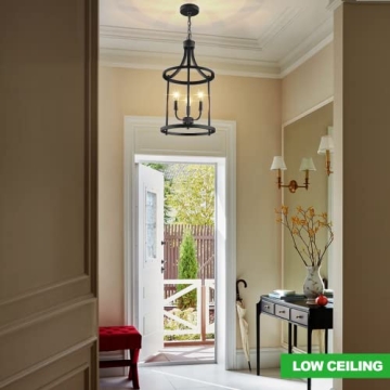 Stylish PARTPHONER Black Chandelier for Elegant Spaces