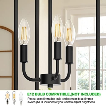 Stylish PARTPHONER Black Chandelier for Elegant Spaces