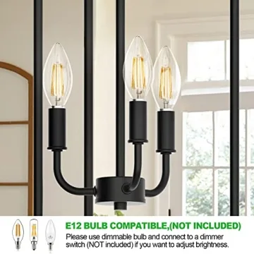 Stylish PARTPHONER Black Chandelier for Elegant Spaces