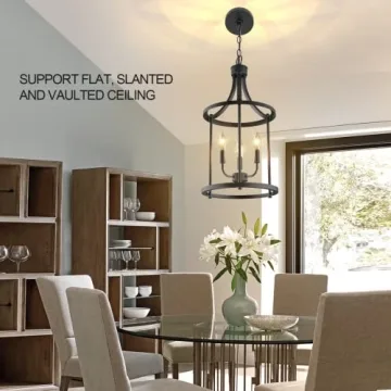 Stylish PARTPHONER Black Chandelier for Elegant Spaces