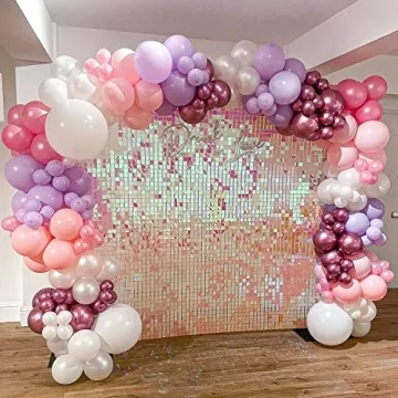 COKAOBE Iridescent Pink Shimmer Wall Backdrop for Events