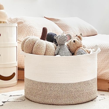 R RUNKA Extra Large Cotton Rope Basket for Stylish Storage