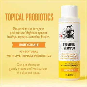 Skout's Honor Probiotic Pet Shampoo (Honeysuckle) for a Healthier Skin and Coat