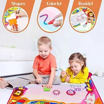 KULARIWORLD Aqua Magic Doodle Mats Toys for Kids Toddlers Paint Water Drawing Mat Educational Toy Large Size for Boys Girls Gift Age 3,4,5,6 Year Old 34.6" X 22.8"