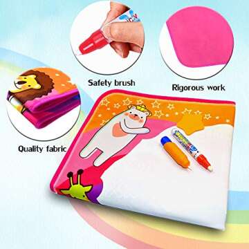 KULARIWORLD Aqua Magic Doodle Mats Toys for Kids Toddlers Paint Water Drawing Mat Educational Toy Large Size for Boys Girls Gift Age 3,4,5,6 Year Old 34.6" X 22.8"