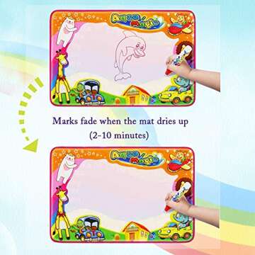 KULARIWORLD Aqua Magic Doodle Mats Toys for Kids Toddlers Paint Water Drawing Mat Educational Toy Large Size for Boys Girls Gift Age 3,4,5,6 Year Old 34.6" X 22.8"