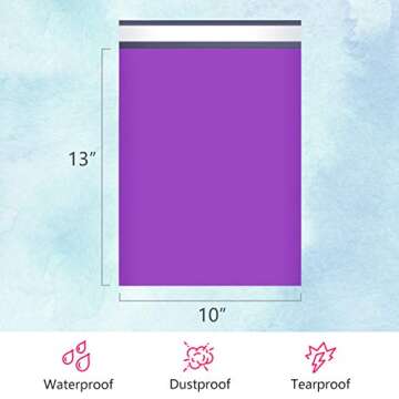 UCGOU 10x13 Inch Purple Poly Mailers 200 Pack - Strong Self Seal Shipping Bags