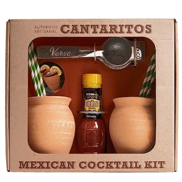 Authentic Cantaritos de Barro Cocktail Kit - Handcrafted Mexican Tequila Experience