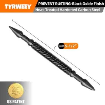 TYRWEEY 1-Piece Nail Setter Dual Head Nail Set & Center Punch, Dual Head Center Punch, Spring Loaded Center Hole Punch, Hand Tool for Metal or Wood, Nail Setter, Nail Tool Features 1/16-in, 3/16-in