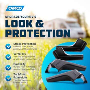 Camco RV Gutter Spouts with Built-in Extensions for Direct Water Runoff Away from the RV
