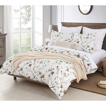 DAUAOTO Duvet Cover Set - Duvet Cover + Shams, Cotton Bedding Set Multiple Color Pattern