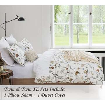DAUAOTO Duvet Cover Set - Duvet Cover + Shams, Cotton Bedding Set Multiple Color Pattern