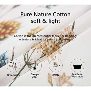 DAUAOTO Duvet Cover Set - Duvet Cover + Shams, Cotton Bedding Set Multiple Color Pattern