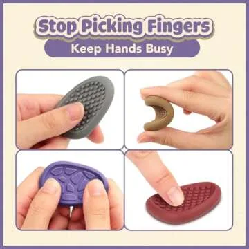 Fidget Toys Adults Sensory Stone: 8 Pack Texture Worry Stone for Kids Calming - Sensory Autism Toys ...