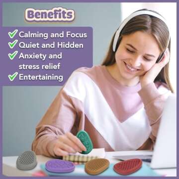 Fidget Toys for Anxiety Relief - Portable Sensory Stones