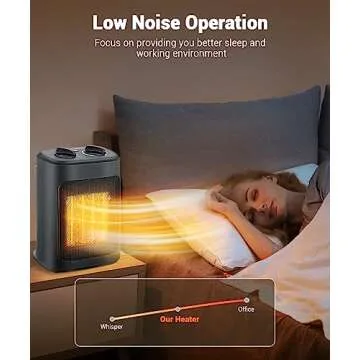 Instern 1500W Portable Space Heater, PTC Ceramic Indoor Heater with Thermostat, Fast Heating, 3 Heat Settings, Black