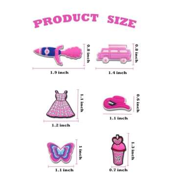 Cutest-LittleBell 35,50 PCS Pink Shoe Charms for Girls Women,Fashion Shoe Charms Decoration for Teens Kids Adults,Cute Kawaii Pink Charms Shoe Accessories Bracelet Wristband Party Favors (35)