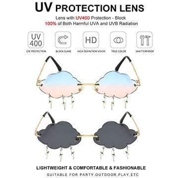 Dollger Retro Rimless Sunglasses for Women - Trendy & Fun