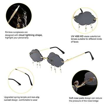 Dollger Retro Rimless Sunglasses for Women - Trendy & Fun